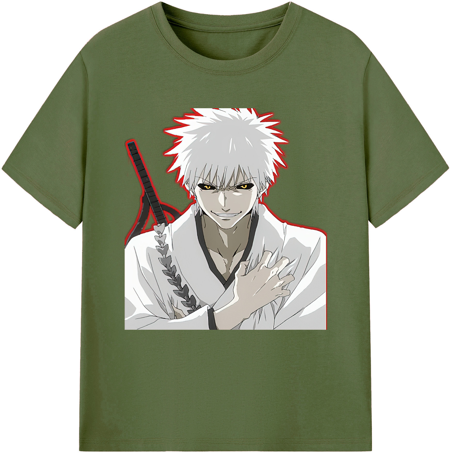 （画像用） ブリーチ 黒崎一護（くろさき いちご）BLEACH Kurosaki Ichigo 綿100％半袖Tシャツ（フロントプリント）